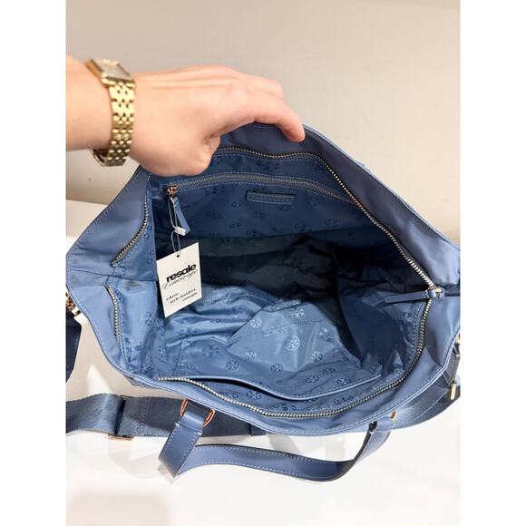 Tory Burch Tilda Nylon Shoulder Tote Bag with Detachable Long Strap Blue - Picture 12 of 13